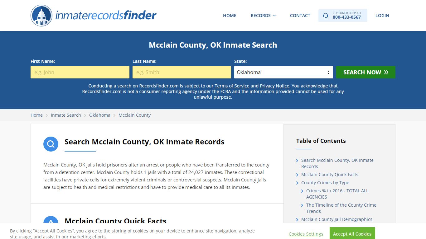 Mcclain County, OK Inmate Lookup & Jail Records Online